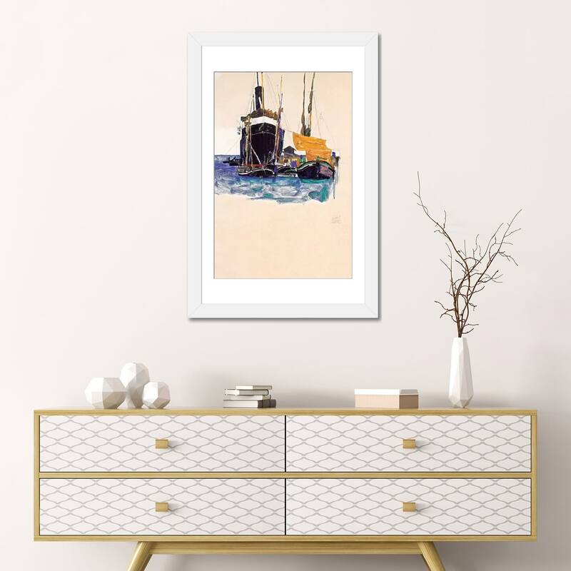 iCanvas "Steamers and Sailing Boats in The Port of Trieste" by Egon